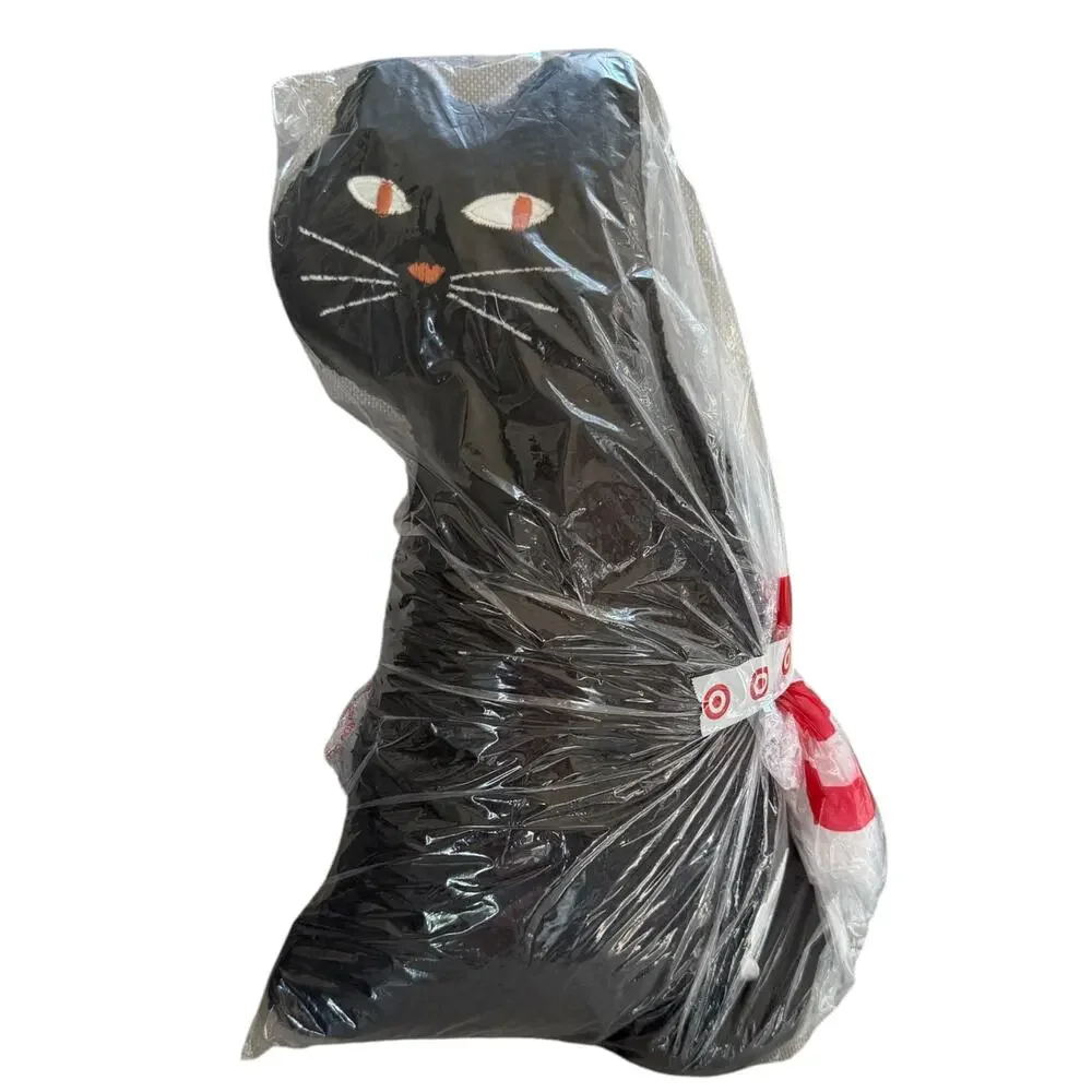 Hyde & EEK Boutique Black Cat Halloween Throw Pillow Plush Target Decor